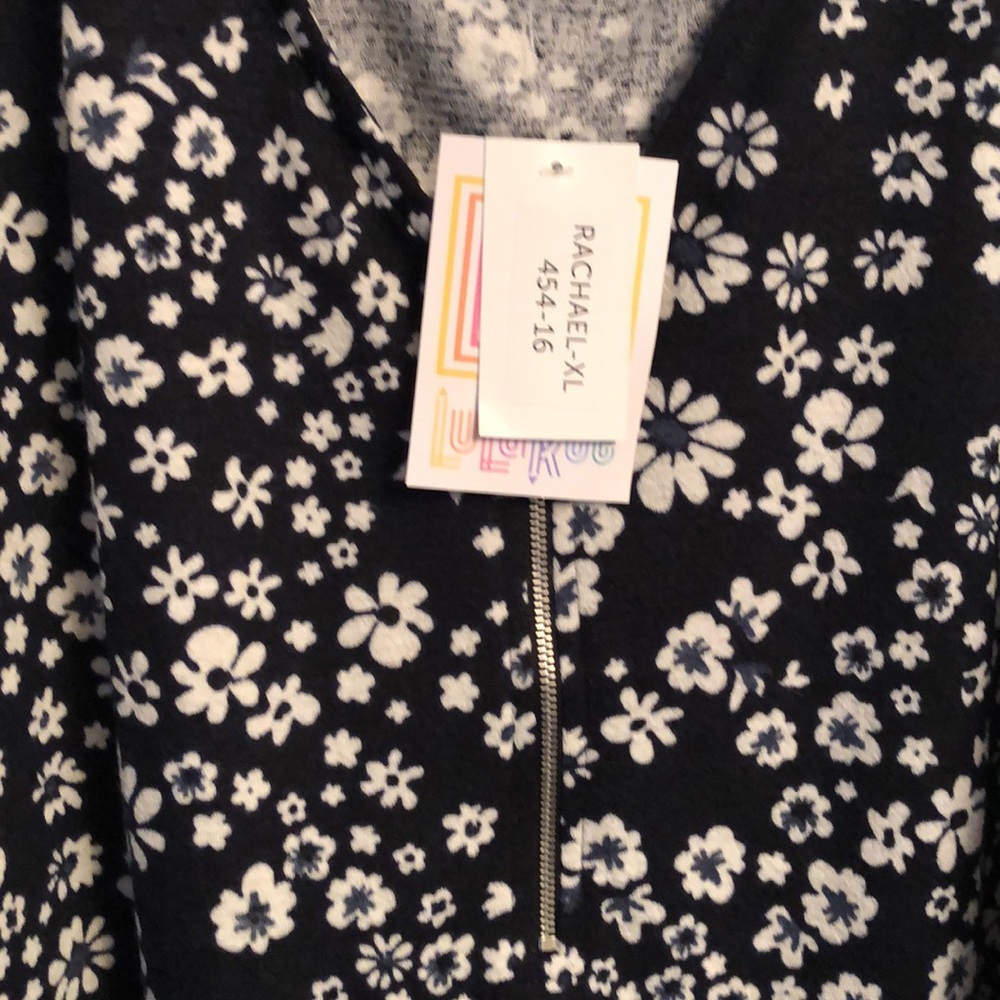 Lularoe floral Rachael zipper tank XL NWT - Picture 3 of 5